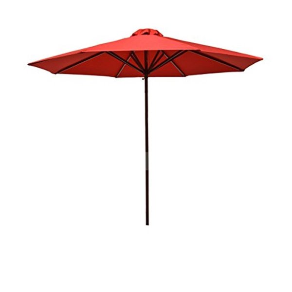 Heininger Holdings Llc Heininger Holdings 1288 9 ft. Classic Wood Market Umbrella; Red 1288